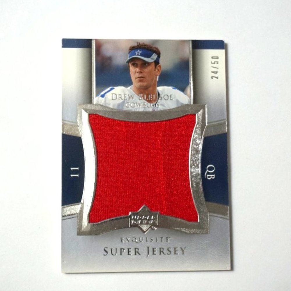 2005 Upper Deck UD Exquisite Game-Used Super Patch Drew Bledsoe /50 RED COWBOYS